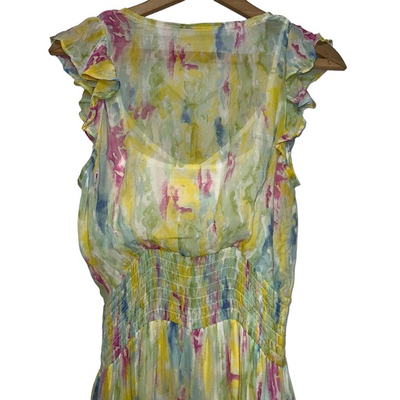 By Anthropologie Watercolor Maxi Dress Size 4 - Picture 9 of 14